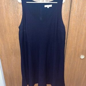 Navy Blue Knit Pattern Dress